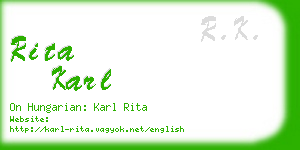 rita karl business card